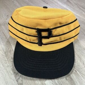 VTG Pittsburgh Pirates Pillbox Snapback Hat MLB Universal Yellow Black Cap